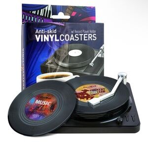 Vinyl Record Coasters Set